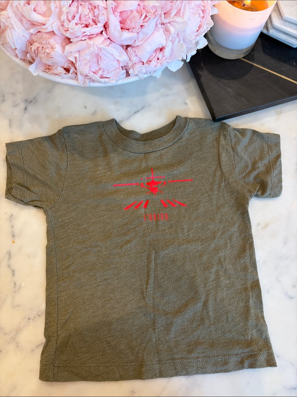 Kids Olive Plane Graphic Tee - Unbranded